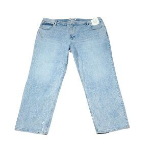 Abercrombie 22 Short 90s Straight Ultra High Rise Jeans Light Wash Blue Size 36